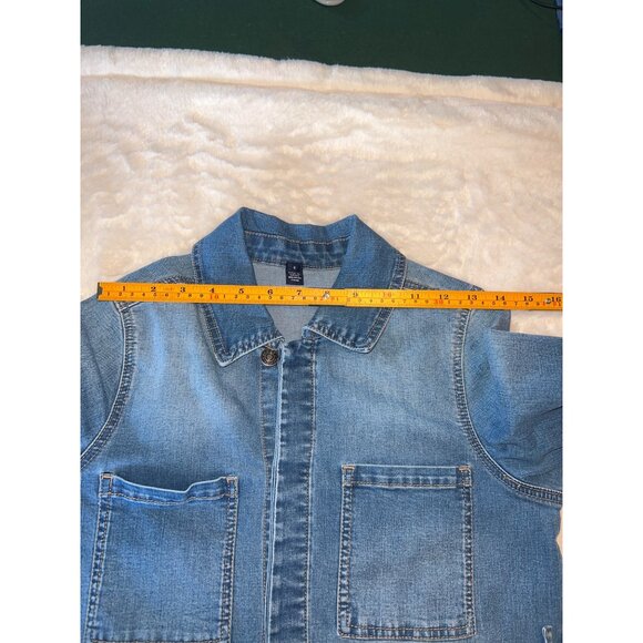 Scoop Women’s Stretch Denim Jumpsuit –‎ Size 8, Cropped, Drawstring Waist - Picture 10 of 14